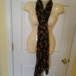 Dark brown and gold lame scarf